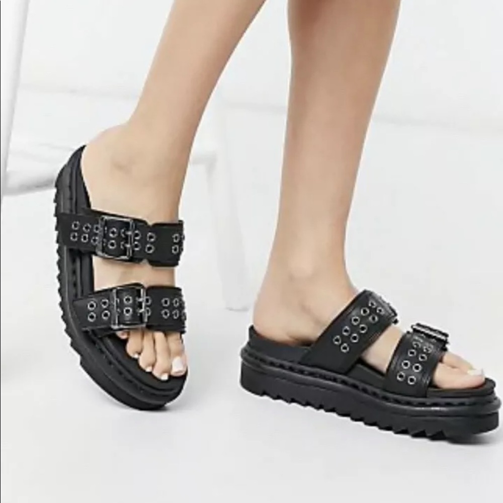 DR.MARTENS 🔴 Myles leather buckle slide sandal